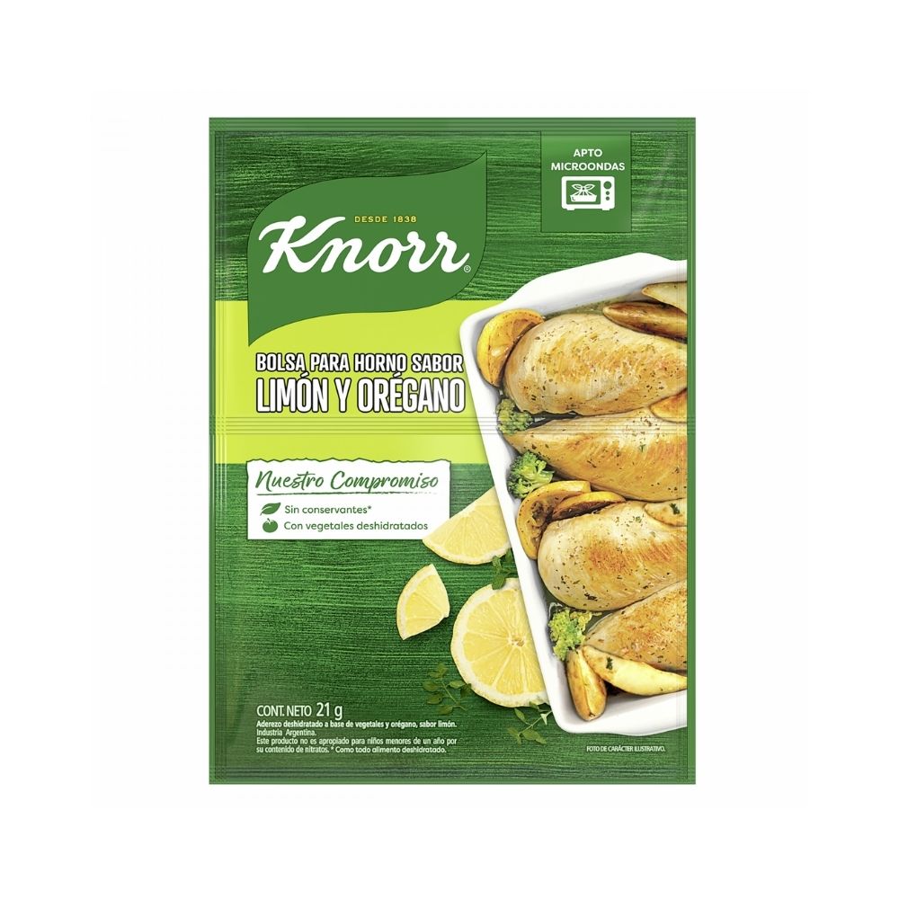 Knorr Bolsa para Horno Limón y Orégano 21 gr
