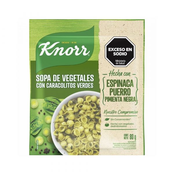 Sopa Casera Knorr Vegetales con Caracoles Verdes