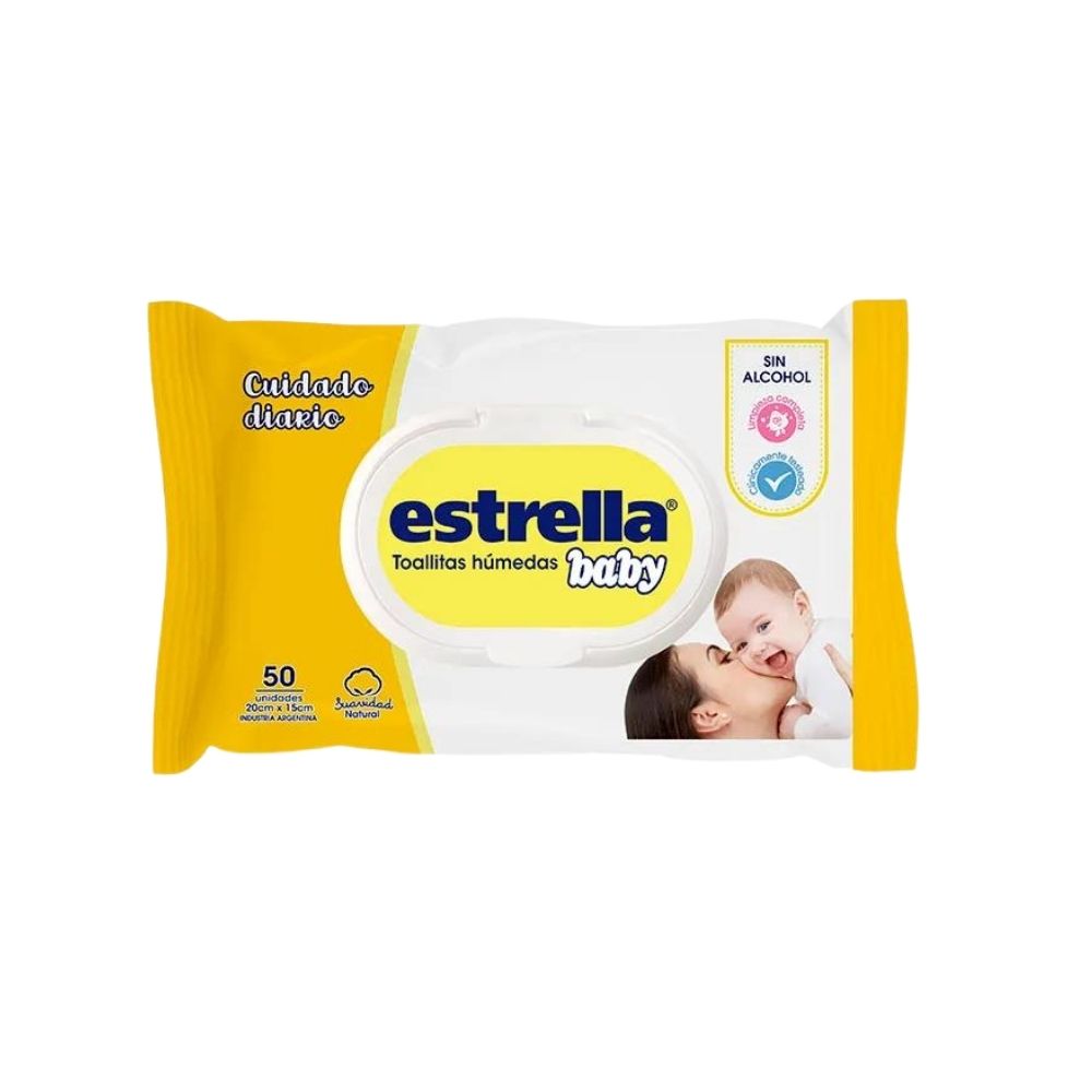 Toallas Húmedas Estrella c/Tapa Cuidado Diario 50 unidades