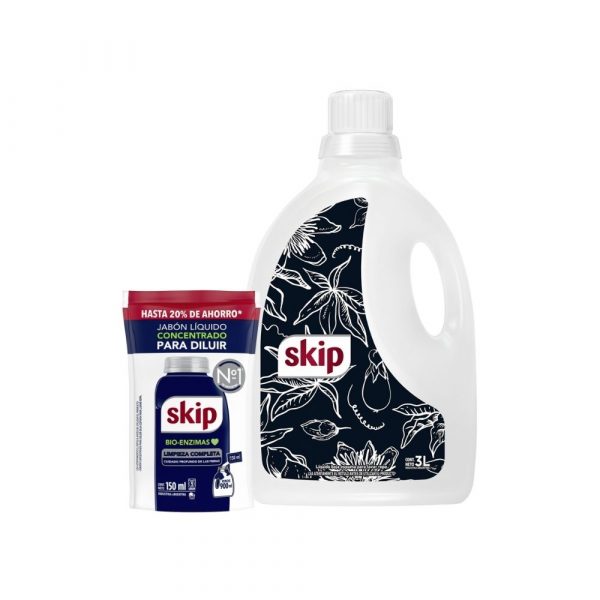 Jabón Skip Líquido Bio Enzimas + Botella 150 ml DP