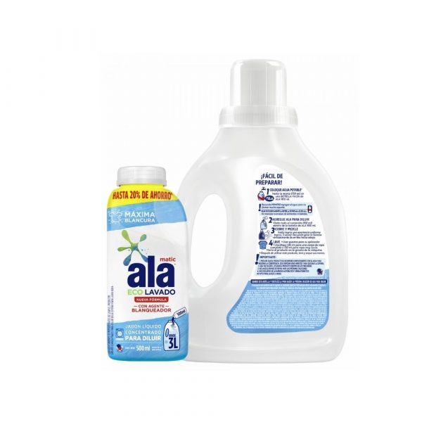 Jabón Ala Líquido Ecolavado 500 ml + Botella 3 lt