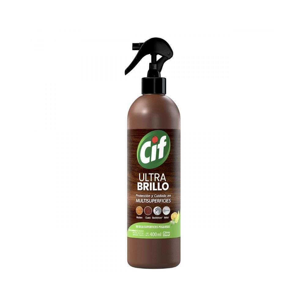 CIF Ultra Brillo Antipolvo Esencias Cítricas Gatillo 400 ml
