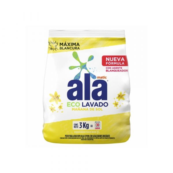 Jabón Ala Matic Ecolavado Mañana Sol 3 kg