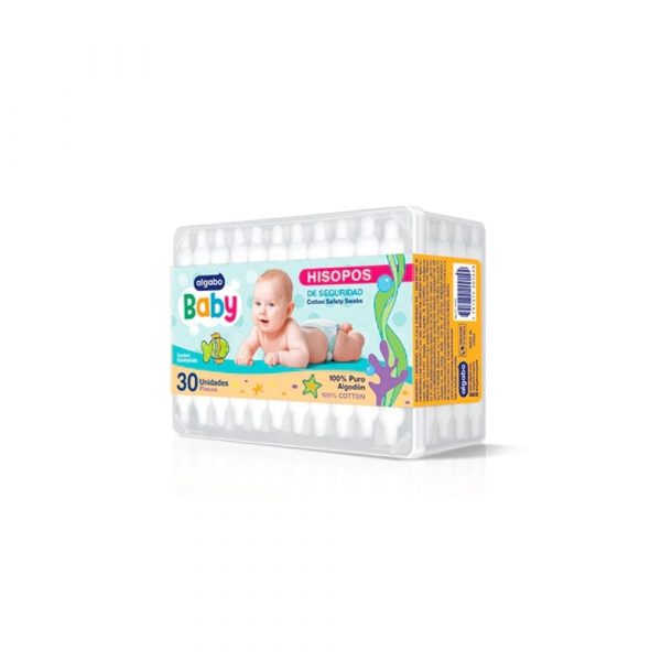 Hisopos Algabo Baby 100% Algodón 30 unidades