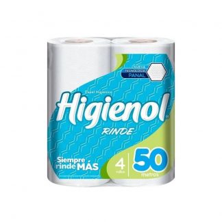 Papel Higiénico Higienol Rinde Panal 4 unid x 50 mts