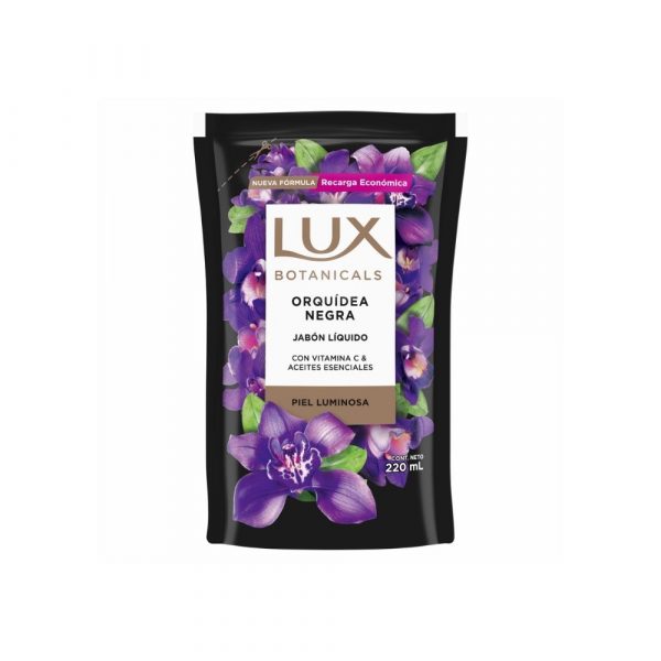 Jabón Líquido Lux Repuesto Botanic Orquídea Negra 220 ml