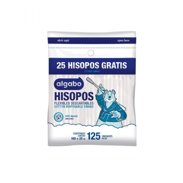 Hisopos Algabo Control con Zipper 125 unidades