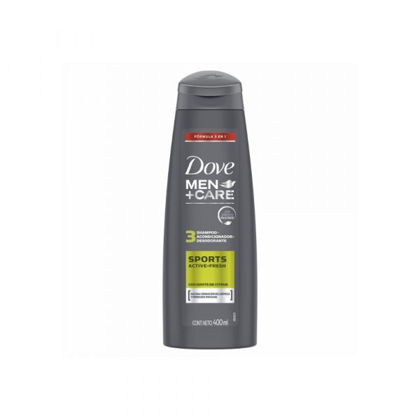 Shampoo Dove Men 3 en 1 Active Fresh 400 ml