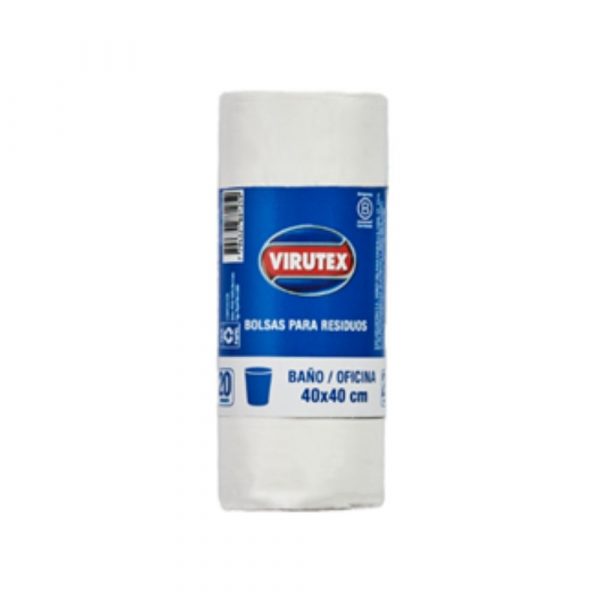 Bolsas Virutex Blanca Baño/Oficina 40 x 40 x 20 un. Rollo
