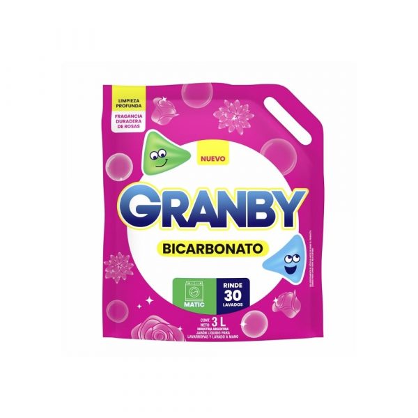 Jabón Granby Líquido Rosas con Bicarbonato 3 lt DP