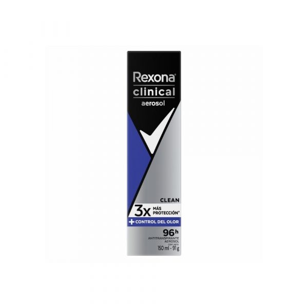 Desodorante Rexona Antitranspirante Men Clinical Clean 96 hs 150 ml
