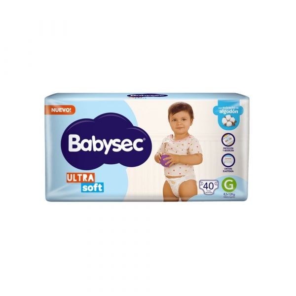 Pañal Babysec Ultra Soft Hiperpack G x 40 unidades
