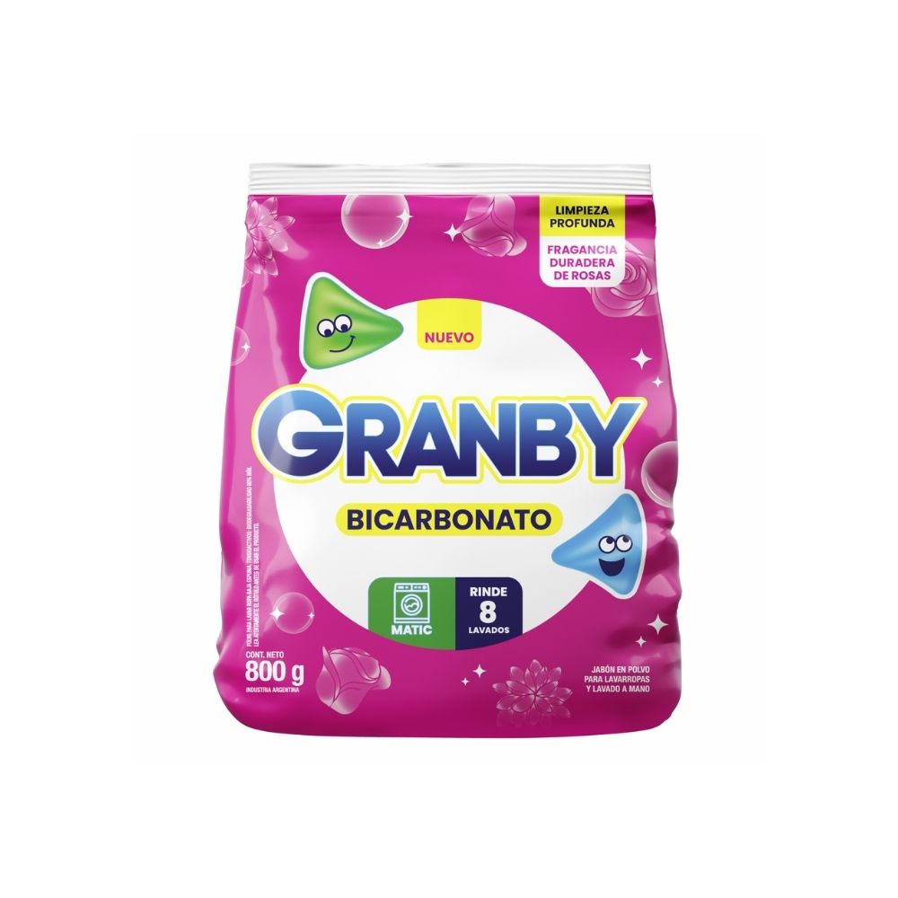 Jabón Granby Matic Rosas con Bicarbonato 800 gr