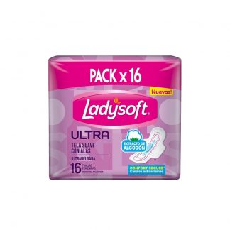 Toallas Ladysoft Ultrafina Tela Suave Extracto de Algodón 16 unidades