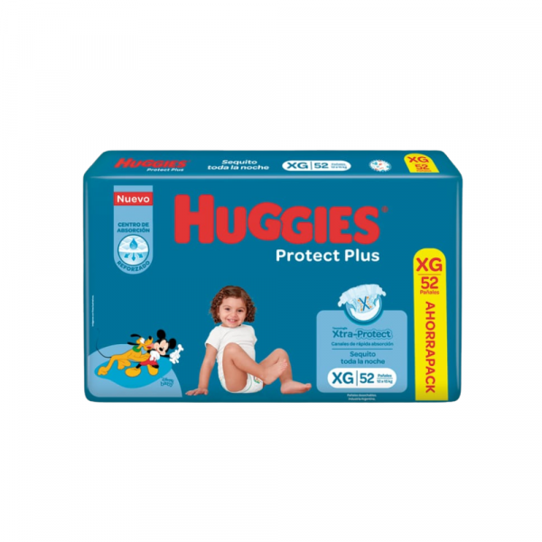 Pañal Huggies Protect Plus Pack Ahorro XG x 52 unidades