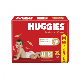 Pañal Huggies Natural Care M x 68 unidades
