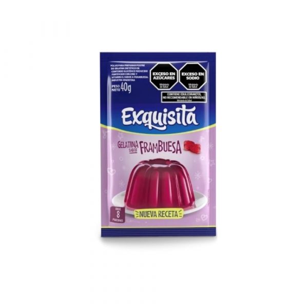 Gelatina Exquisita Regular Frambuesa 40 gr