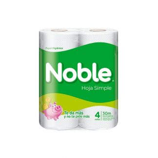 Papel Higiénico Noble Hoja Simple 4 unid x 30 mts