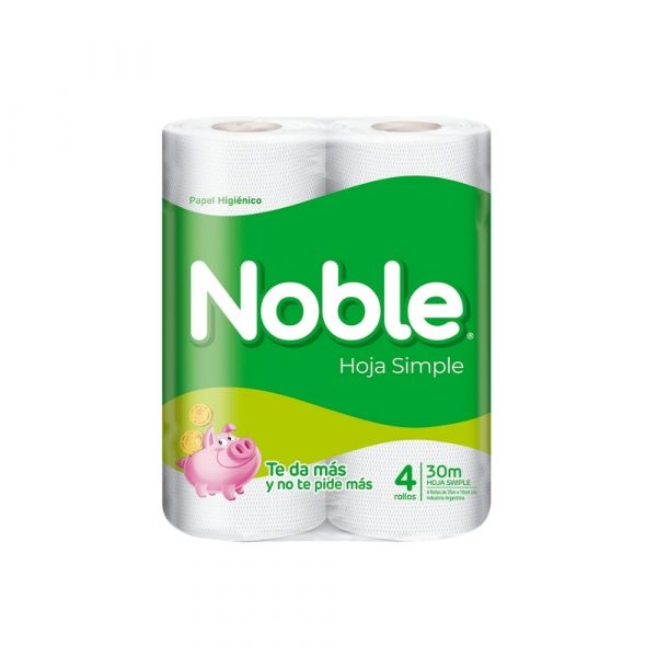 Papel Higiénico Noble Hoja Simple 4 unid x 30 mts