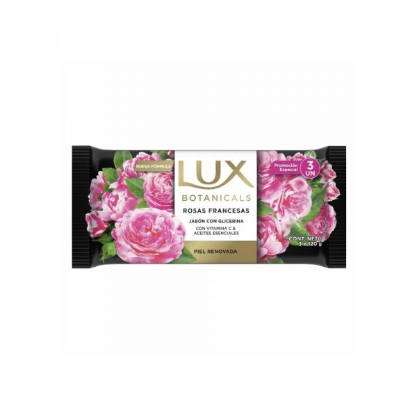 Jabón Lux Botanic Rosas Francesas 3 unid x 120 gr