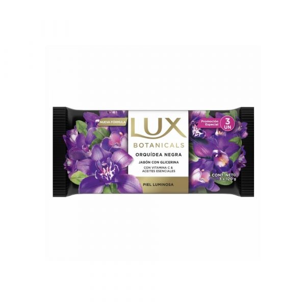 Jabón Lux Botanic Orquídea Negra 3 unid x 120 gr