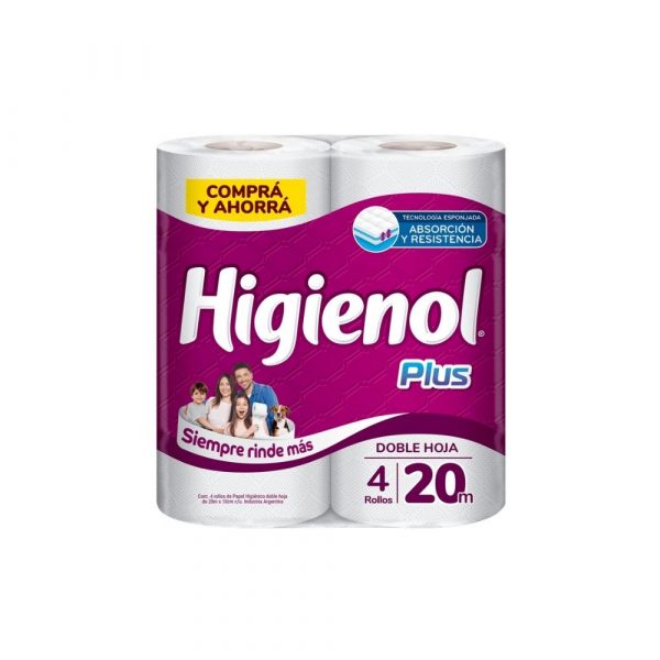Papel Higiénico Higienol DH Plus 4 unid x 20 mts