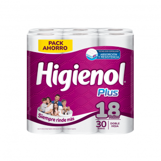 Papel Higiénico Higienol DH Plus 18 unid x 30 mts