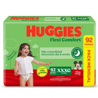 Pañal Huggies Flexi Comfort Mensual XXXG x 92 unidades