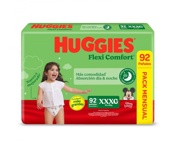 Pañal Huggies Flexi Comfort Mensual XXXG x 92 unidades