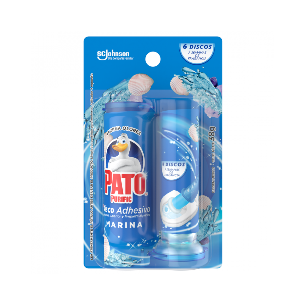 Pato Purific Disco Adhesivo Marina 38 gr Aplicador + Repuesto