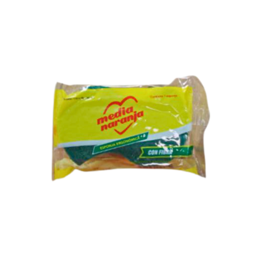 Esponja Media Naranja Ergonómica con Fibra