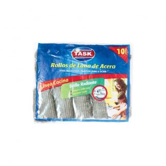 Lana de Acero Task Rollitos 10 unidades