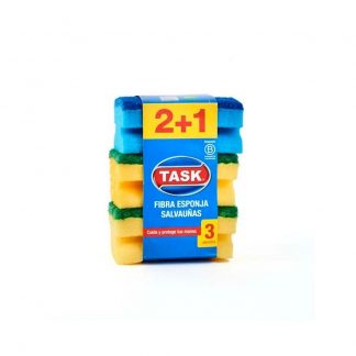 Esponja Task Salva Uñas Acanalada Pack 3 unidades