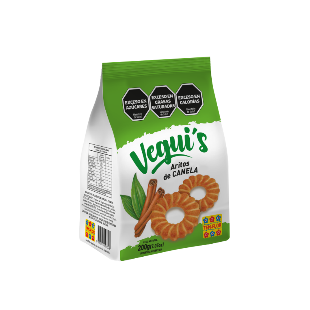 Tem Flor Aritos Veguis Canela 200 gr