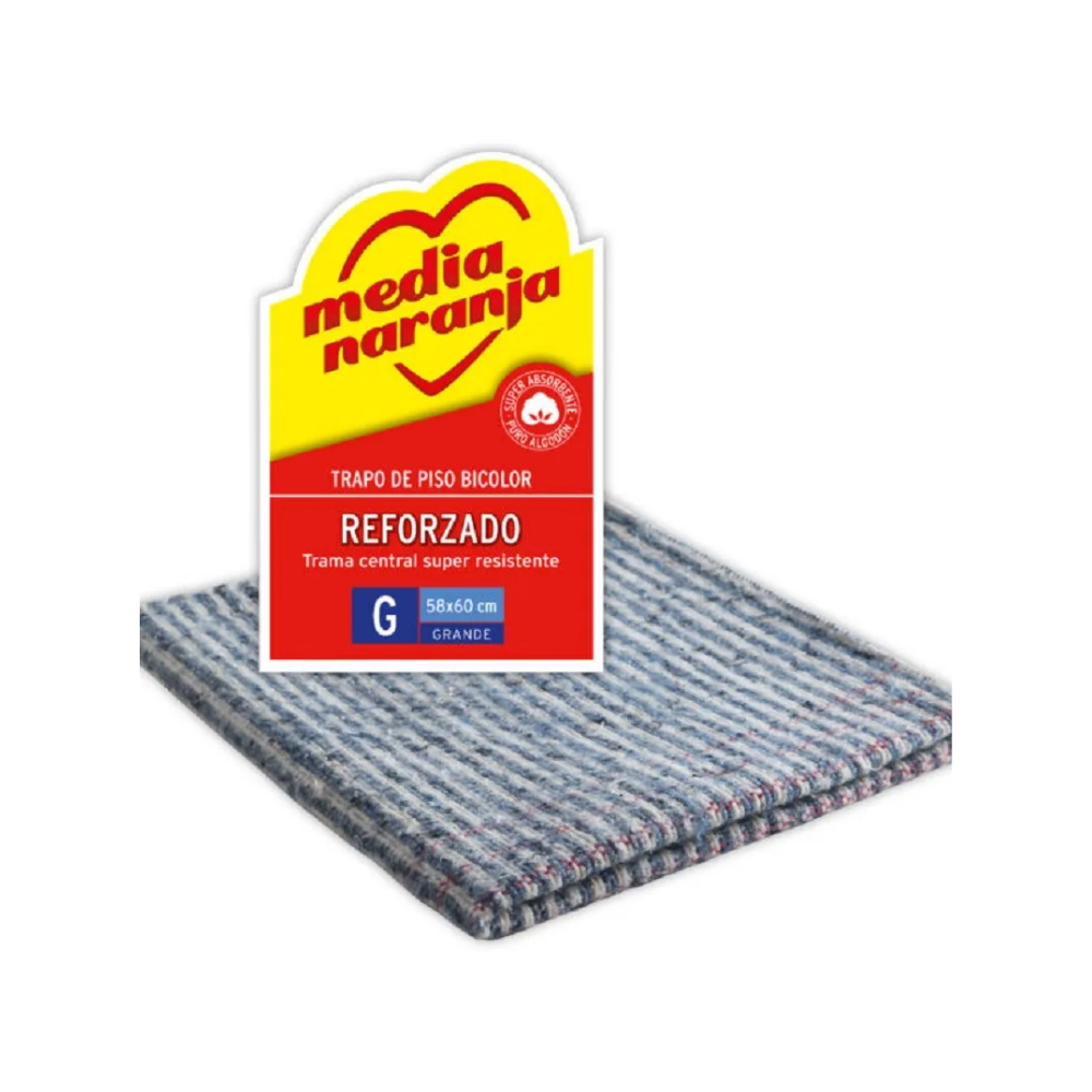 Trapo de Piso Media Naranja Bicolor G