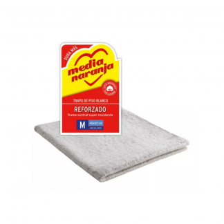 Trapo de Piso Media Naranja Reforzado Blanco Mediano