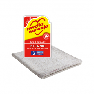 Trapo de Piso Media Naranja Reforzado Blanco Grande