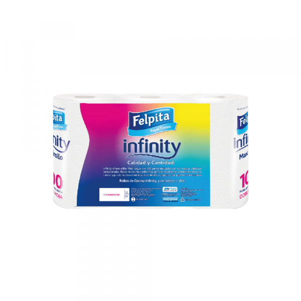 Rollo de Cocina Felpita Infinity 3 unidades x 100 Paños