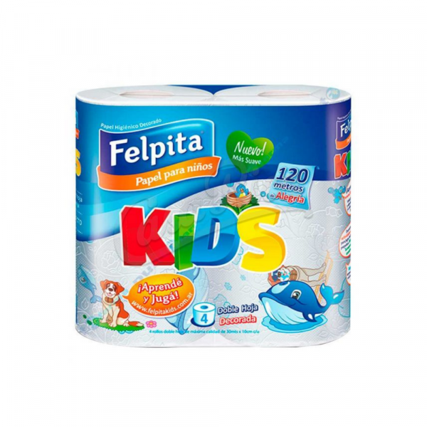 Papel Higiénico Felpita DH Kids 4 unid x 30 mts