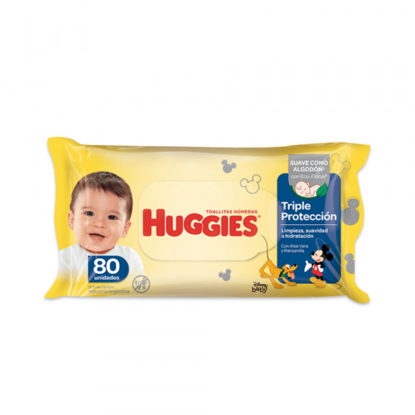 Toallas Húmedas Huggies Triple Protección Aloe y Manzanilla 80 unidades