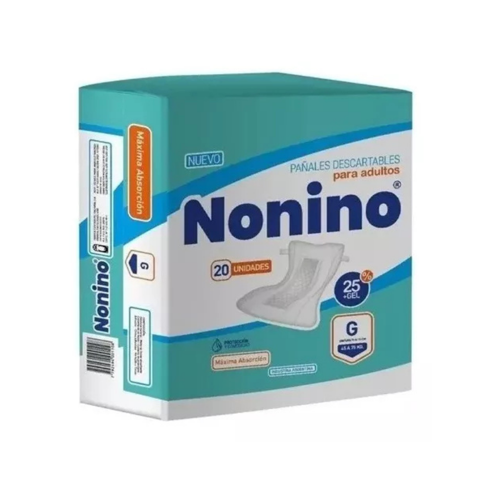Pañal Nonino Recto G x 20 unidades