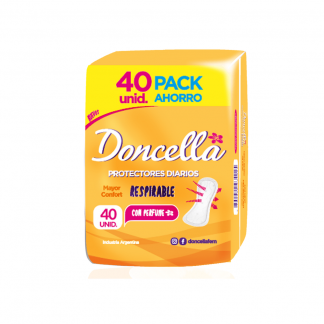 Protectores Doncella Respirables c/ Desodorante 40 unidades
