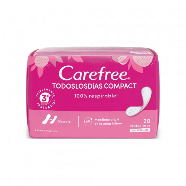 Protectores Carefree Compact Respirables 20 unidades