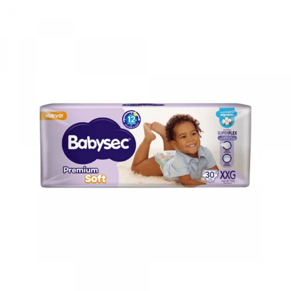 Pañal Babysec Premium Soft Hiperpack XXG x 30 unidades