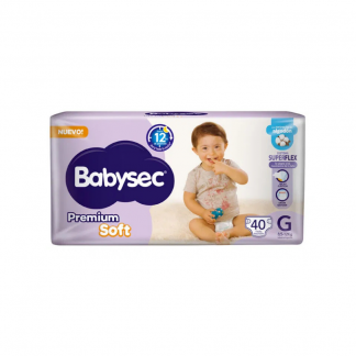 Pañal Babysec Premium Soft Hiperpack G x 40 unidades