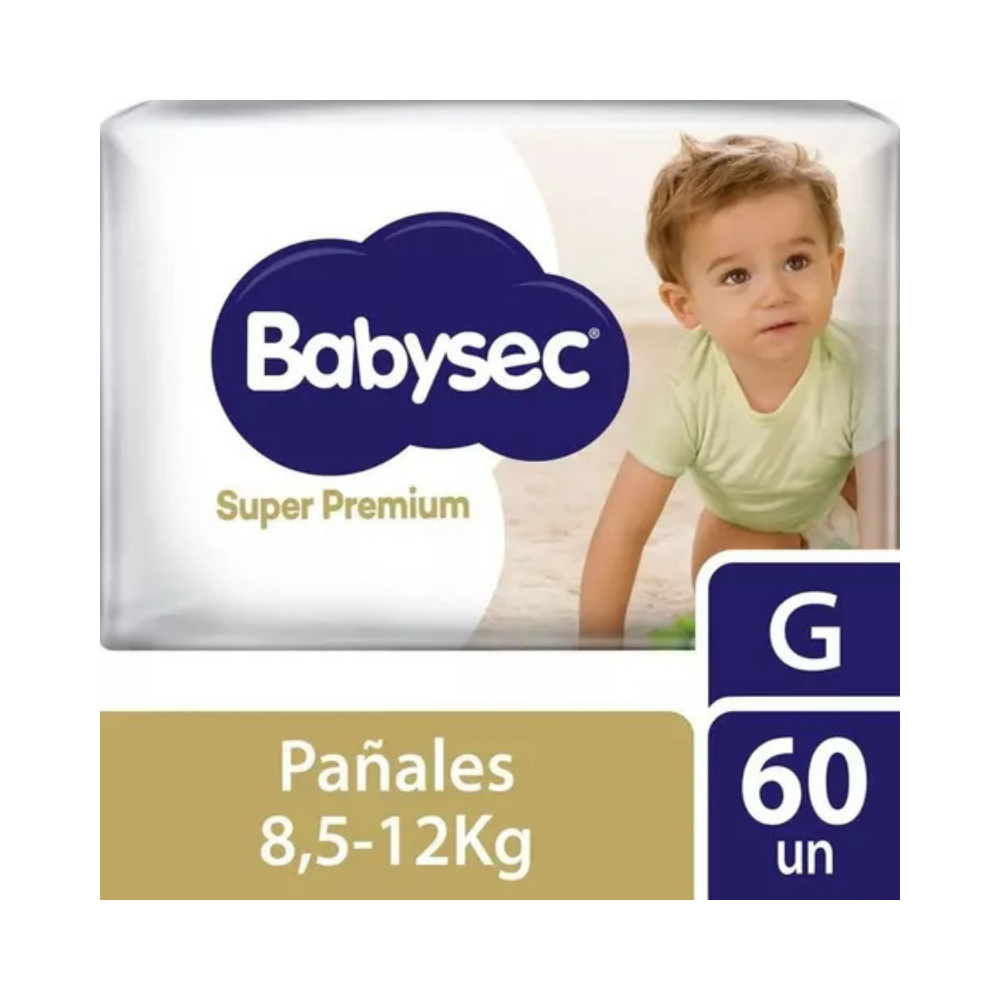 Pañal Babysec Super Premium Superpack G x 60 unidades
