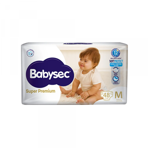 Pañal Babysec Super Premium Hiperpack M x 48 unidades