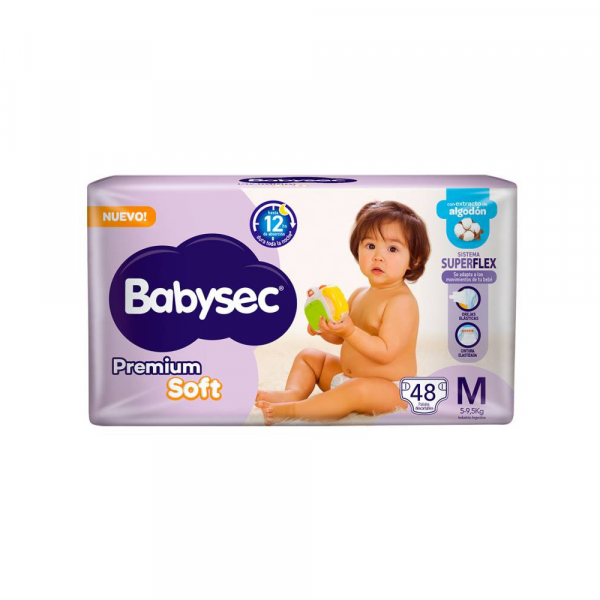 Pañal Babysec Premium Soft Hiper M x 48 unidades