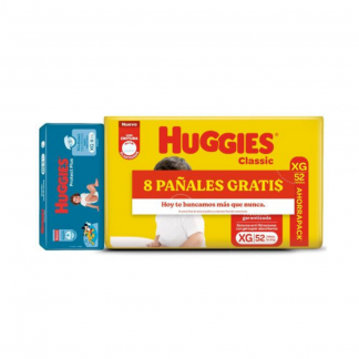 Pañal Huggies Combo XG x 52 Classic + Protec Plus XG x 8 unidades