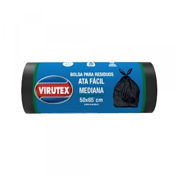 Bolsas Virutex Ata Fácil 50 x 65 cm Rollo 20 unidades